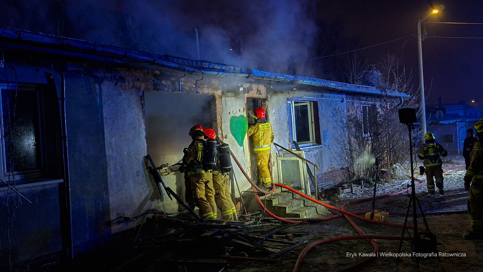 Pożar pustostanu na Poznańskim Górczynie